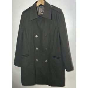 Vintage BLACK RIVET Pea Coat Military Green Jacket Men's Size Medium
